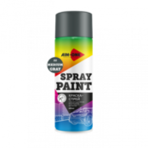 Краска-спрей умеренно-серая  AIM-ONE 450 мл (аэрозоль).Spray paint gray  450ML SP-MG22