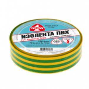 1 NEW Изолента морозостойкая желто-зеленая 0,15мм*18мм*9,14м